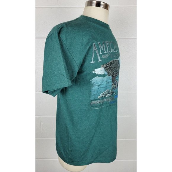 Vtg HL Miller Gold American River Bald Eagle Tshirt Ohiopyle Single Stitch L - Picture 4 of 11